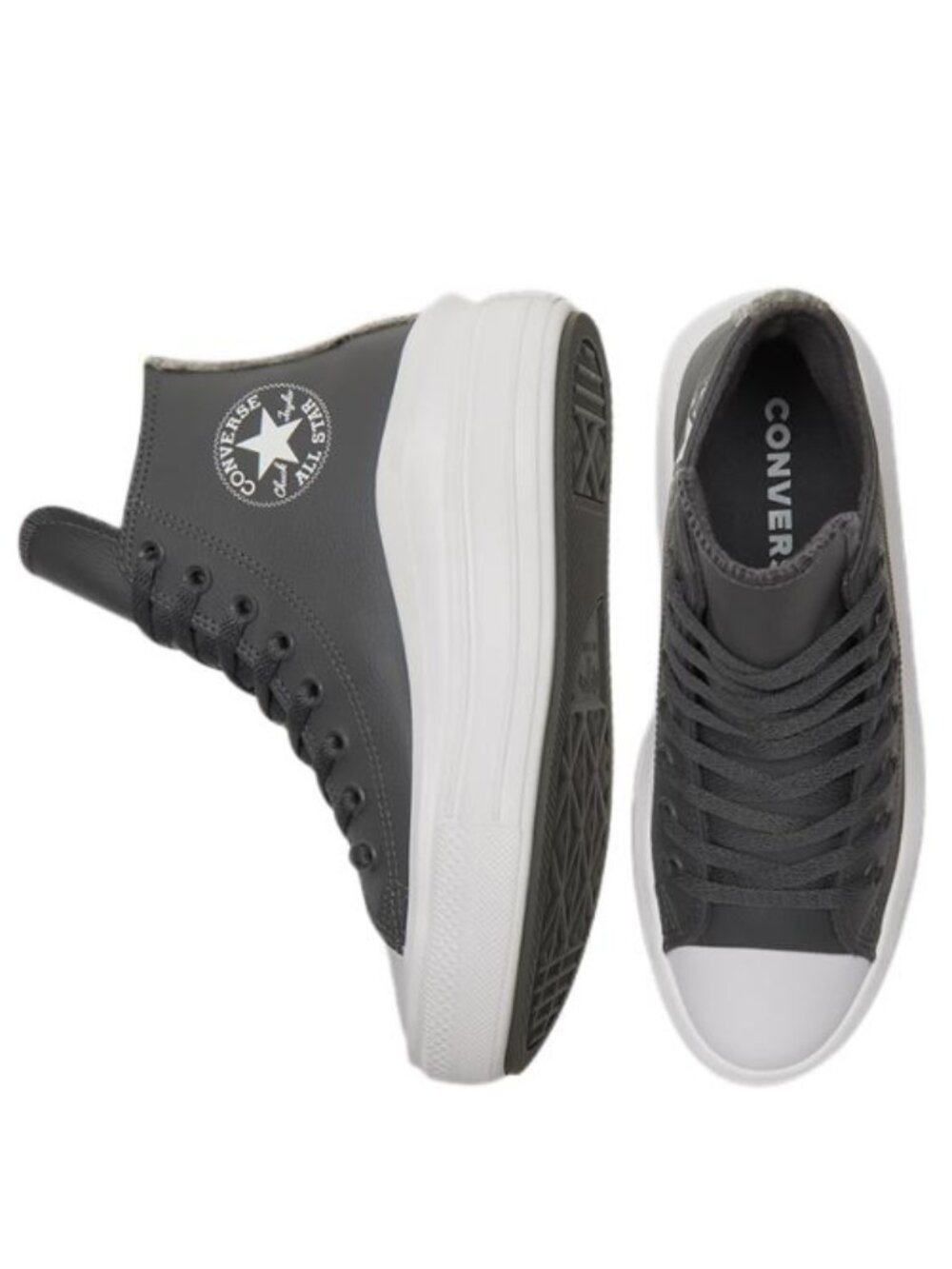 NWOT Converse Chuck Taylor High Top Platform Sneaker Women's 8 Gray White